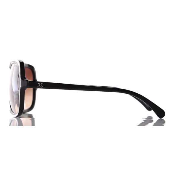 CHANEL CC 5319 BLACK WHITE 5319 C.1519/S5 58-17-135 OVERSIZE SUNGLASSES - Picture 5 of 7